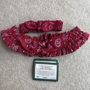 Longaberger "Backyard Bandanna" Lot of 2 Garters Large & Small New